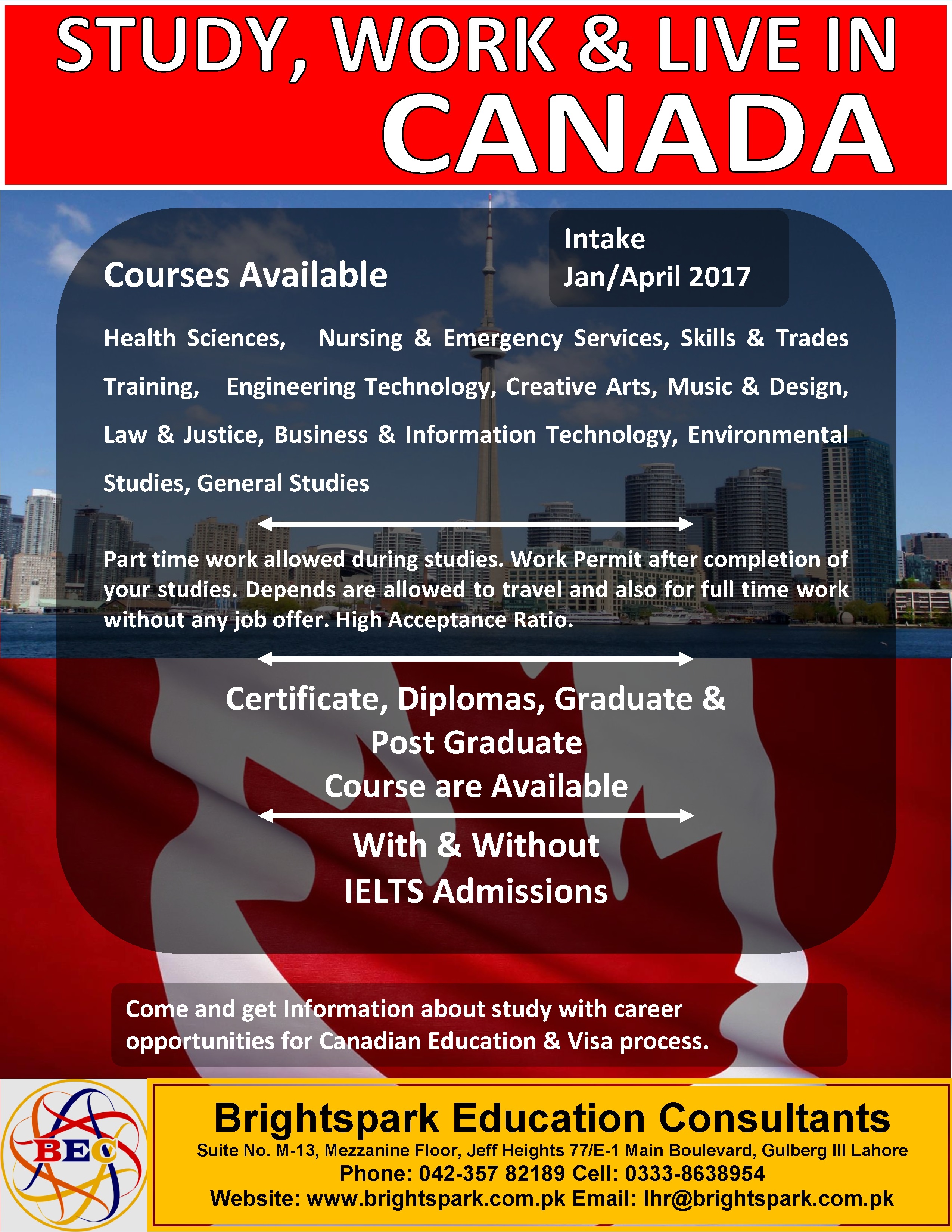 STUDY, WORK & LIVE IN CANADA